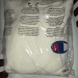 Large White Champion Hoodie